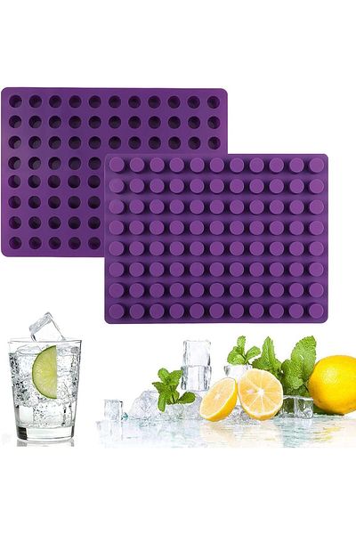 COOYA 88-Cavities Round Shaped Silicone Ice Ball Mold ,Non-Stick & Easy Demolding
