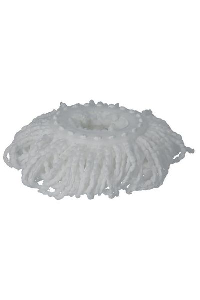 Generic HONEY BEE Round Replacement Cleaning Microfiber Mop Head White 16cm 150D.288F