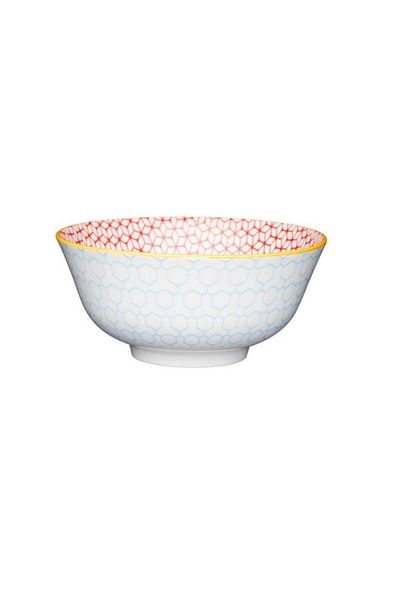 Generic وعاء خزفي آمن للطعام بتصميم هندسي من كيتشن كرافت، متعدد الألوان، 15.7 سم، KCBOWL06