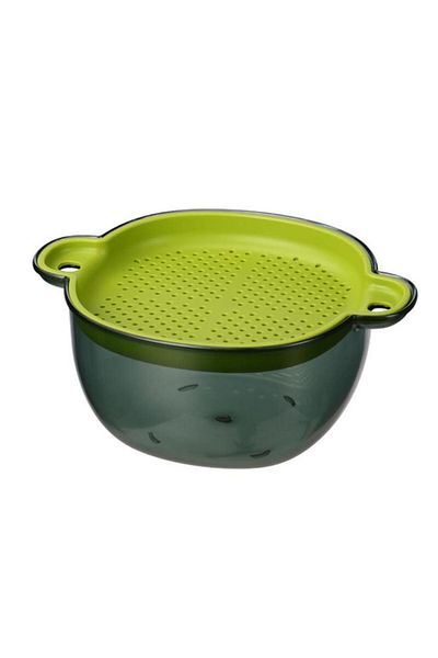 Generic وعاء سلطة فيلي مع غطاء مصفاة، أخضر ورمادي، متوسط، Y1K110209-G