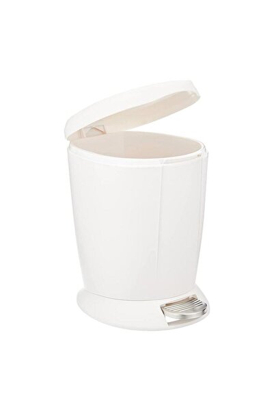 Generic Simple Human Round Step Trash Can White 6 Liter