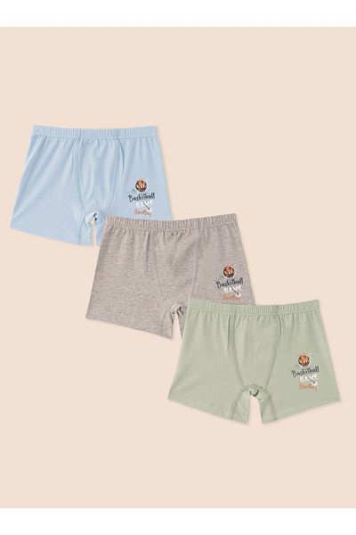 natuline Boy's Organic Cotton Lycra Boxer Car Printed 6 Pack