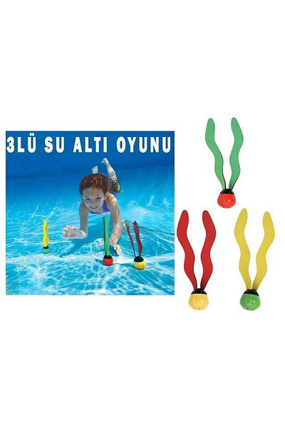 MAİN SHOP Intex Children's Swimming Toy Colorful 3-Piece Underwater Game Diving Tutorial Pool Sea Toy M-55503