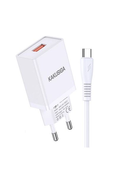 REDz Accessories KSC-781 Adapter Pack with 1M Type-C Cable, Compatible with iPhone 15/16 and Android, 2.4A, White