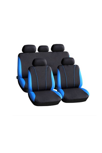 CarGuard Huse universale scaune auto Carguard, 9 piese , negru cu albastru , compatibile scaune cu airbag