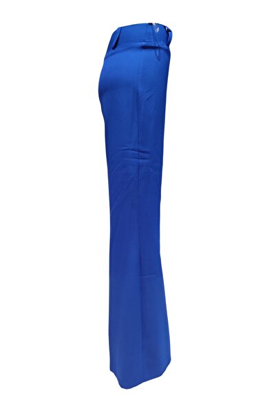 modayiğit Saks mavisi İspanyol paça kadın pantolon