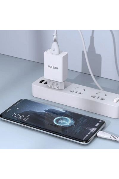 REDz Accessories KSC-781 Adapter Pack with 1M Type-C Cable, Compatible with iPhone 15/16 and Android, 2.4A, White