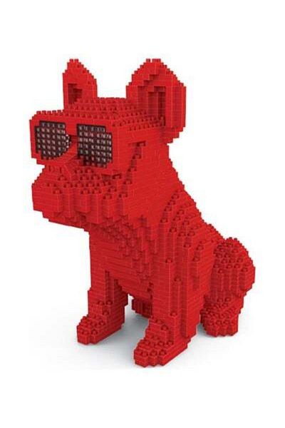 HALAMODO 1645-Piece Kids Red Bulldog Stacking Block Toy 9 X 20 X 18cm