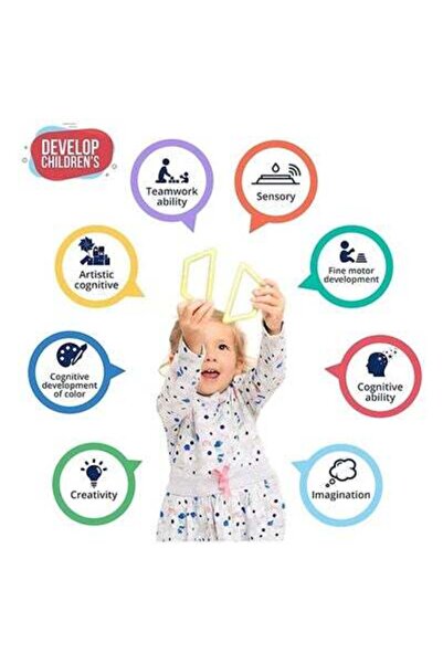 HALAMODO 46-Piece Magnetic Building Blocks Educational Toys With Round Edges Ultrasonic Welding