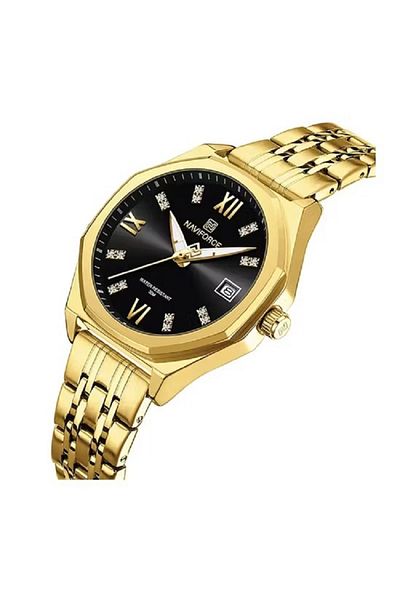 Naviforce Women Watch C Stainless Steel 36 MM Gold Black