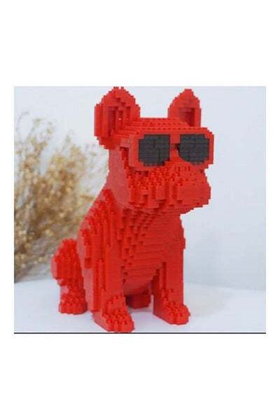 HALAMODO 1645-Piece Kids Red Bulldog Stacking Block Toy 9 X 20 X 18cm