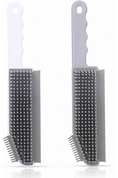 Catelves Set of 2 Catelves cleaning brushes, silicone, gray/white, 25 cm