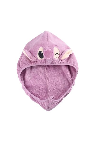 Miniso 02 Cartoon Stitch Plush Bath Towel Cute Stitch Angel Quick Dry Hair Caps Soft Wrapped Hair Head Towe