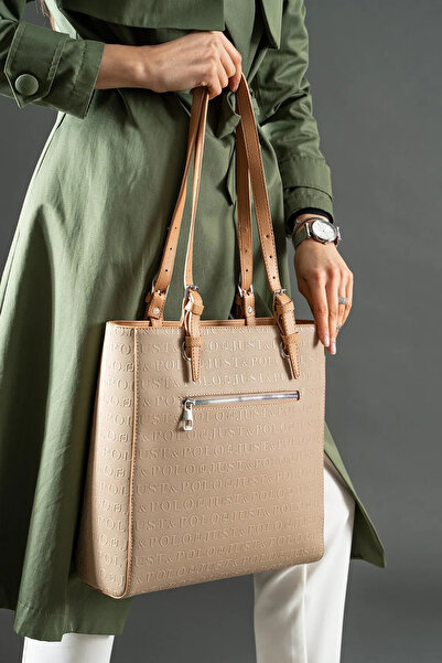 Just Polo Women's Mink Large Size Handbag and Wallet Combination 31 X 32 cm