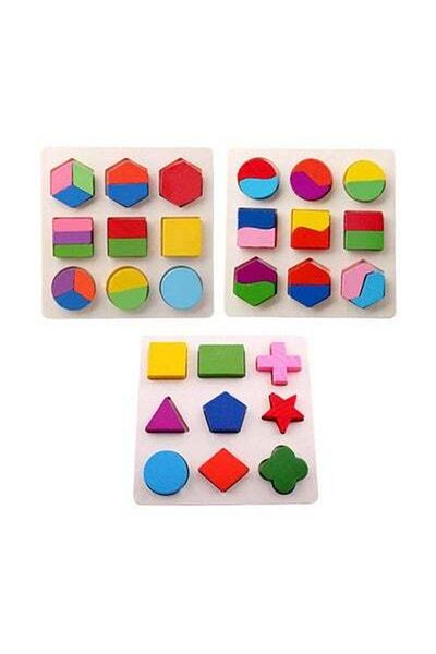 HALAMODO 3 Patterns Baby Early Learning Wooden Geometry Shape Sorting Educational Puzzle Toy