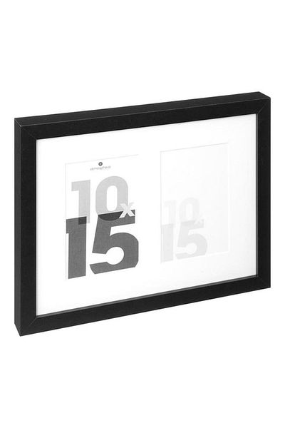 Generic atmosphera 2-Picture Eva Wall Mounted Decorative Easy-Hanging Photo Frame Black 10 x 15cm 193155