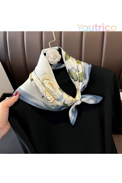 Youtrico 100% mulberry silk,Patterned scarf,Pretty floral,Stylish matching,53*53cm