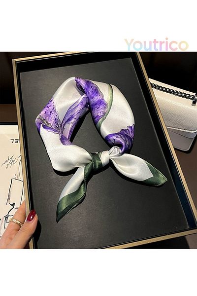 Youtrico 100% mulberry silk,Patterned scarf,Pretty floral,Stylish matching,53*53cm