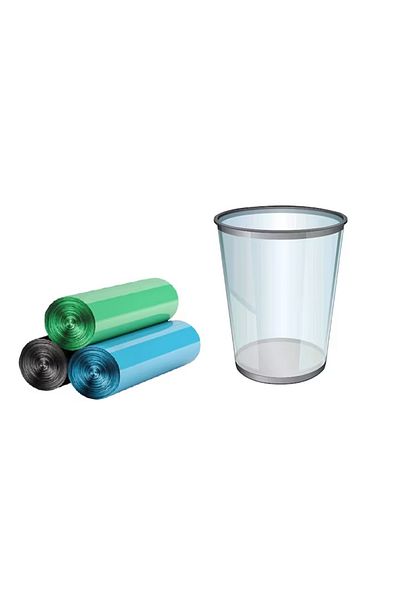 Lifegogo Set de 3 role de saci de gunoi Lifegogo, plastic, albastru/verde/negru, 44,4 x 48,2 cm, 10L