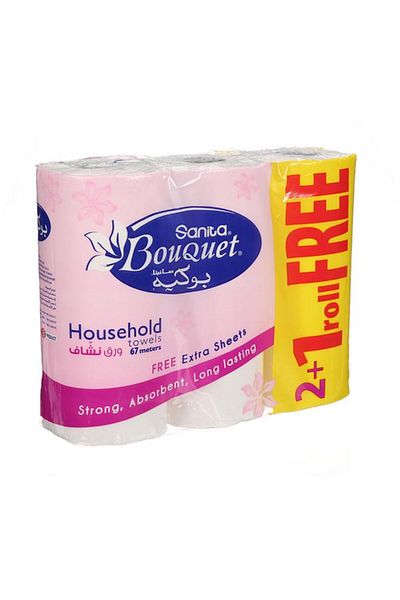 Generic Sanita Bouquet 3-Piece Household Kitchen Towel Roll Set White TH32TV1803P11