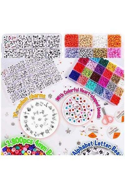 HALAMODO The Ultimate Bracelet Making DIY Set With Glass Sead Beads, Alphabet Letter Beads And Charms