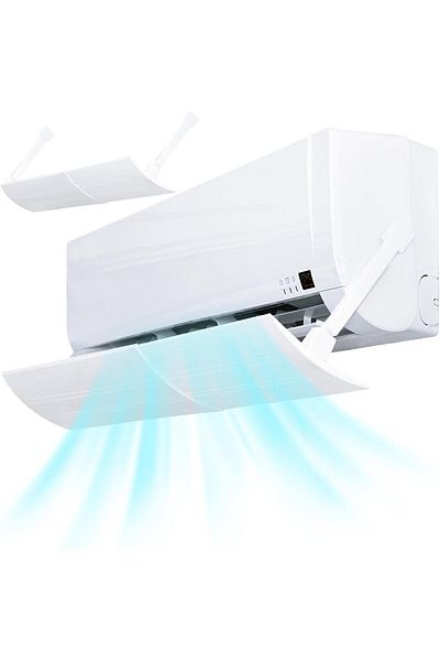 Lumely White Adjustable Air-Conditioning Windshield, Universal Adjustable Air Shunt Hood,Hanging Design