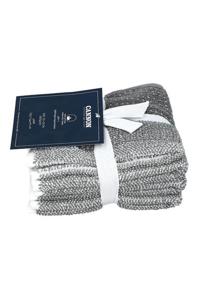 Generic Cannon 4-Piece Yarn Dyed Cotton Towel Set Grey 33 x 33cm F-T-NR-E25-V17-GRY