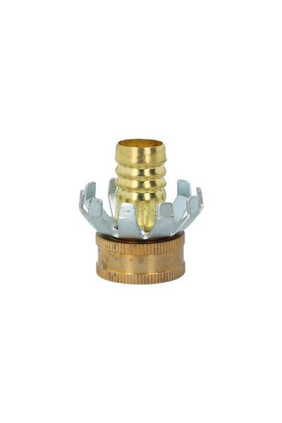 Generic موصل خرطوم ACE Clinch أنثى برونزي وفضي مقاس 5/8 بوصة