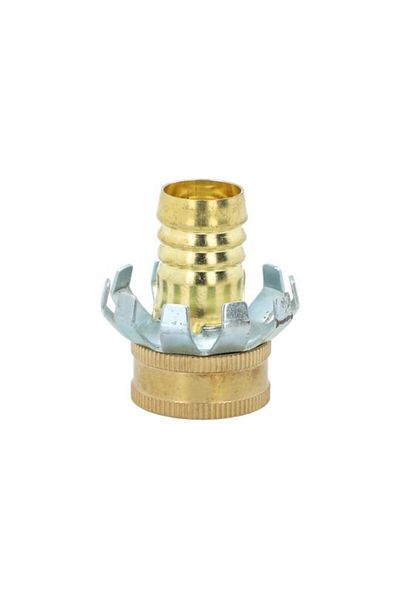 Generic موصل خرطوم ACE Clinch أنثى برونزي وفضي مقاس 3/4 بوصة