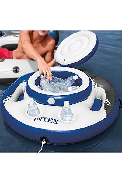 Generic INTEX Mega Chill Durable Inflatable Round Floating Cooler Multicolor 35inch
