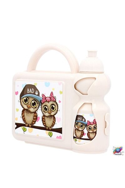 LUNCH BOX ANGMAD food casserole with bag and water bottle, multicolor gray, 23x21x7cm