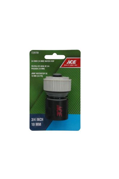 Generic موصل خرطوم إيقاف المياه البلاستيكي من ACE باللونين الأسود والرمادي 1.9 سم 7339708