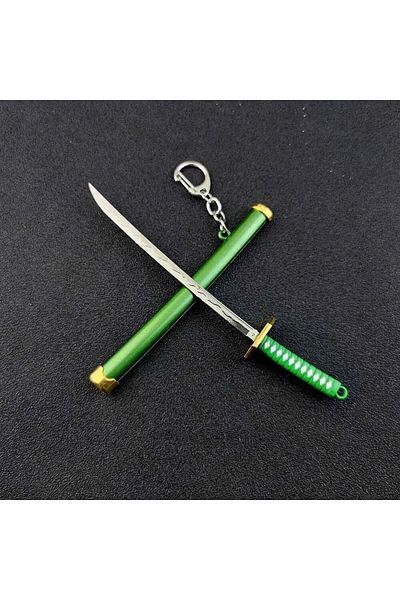 Choice سلسلة مفاتيح K769-green صغيرة من رورونوا زورو، سيف ساموراي، أنمي، غمد بلاستيكي، سلسلة مفاتيح، حلقة، كاتانا بو