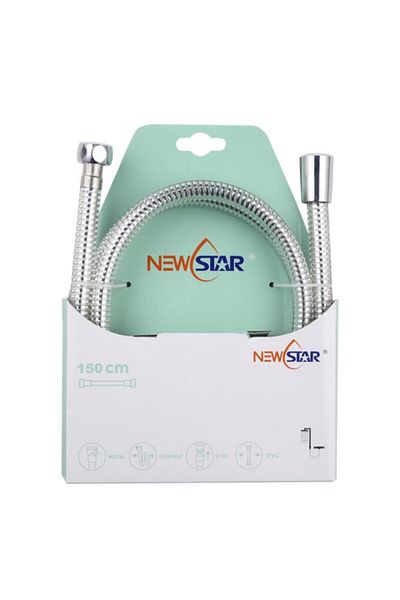 Generic NEWSTAR PVC User-Friendly Design Ample Flexibility Shower Hose Silver 1.5m