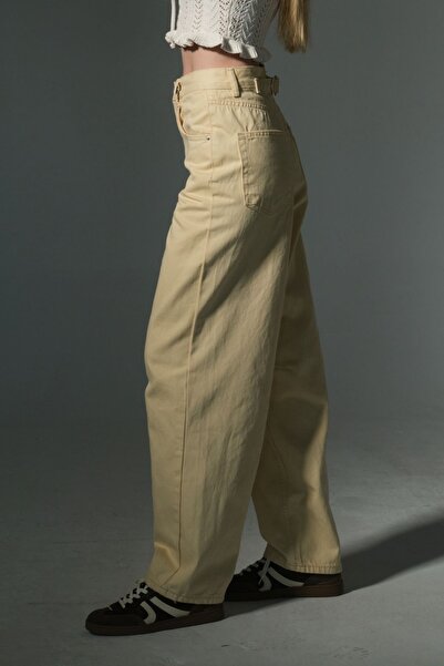 Maule Detaliu cu cataramă, croială largi, picioare largi, blugi largi, pantaloni casual pentru femei @Milano