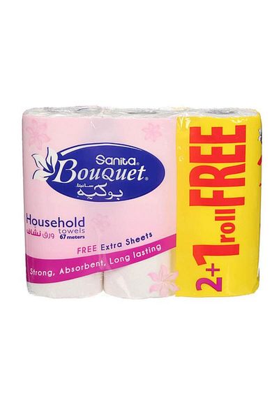 Generic Sanita Bouquet 3-Piece Household Kitchen Towel Roll Set White TH32TV1803P11