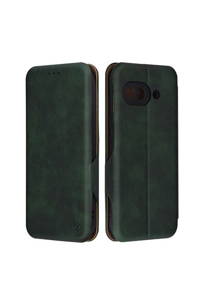 SKYDDAR INNOVATION Case for Google Pixel 9a, Safe Wallet, Eco-Leather, Magnetic Closure, Green, sticker set