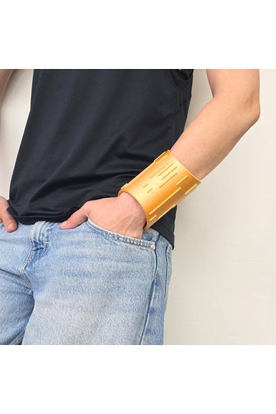ZLBoutique Vectra Bracelet Roman Style Made of Ecological Pla - Gold, Diameter: 6 Cm, Length: 11.5 Cm