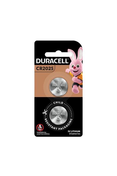 Generic بطارية دوراسيل CR2025 ليثيوم 3 فولت، عبوة مقاومة للأطفال، قطعتين، لون فضي، 37248