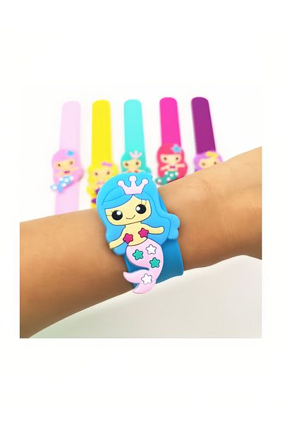 Yelajoy 6-piece cartoon mermaid bracelet, ocean world theme, 6 colors, suitable for girls birthday party