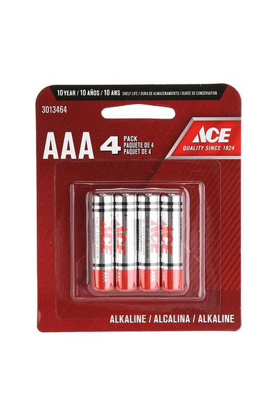 Generic مجموعة بطاريات قلوية AAA من ACE، مكونة من 4 قطع، لأجهزة ذات طاقة طويلة الأمد، باللونين الفضي والأحمر
