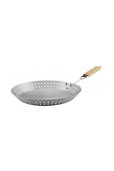 Strend Pro Grill, for barbecue, round, pan type, removable wooden handle, 32x4 cm