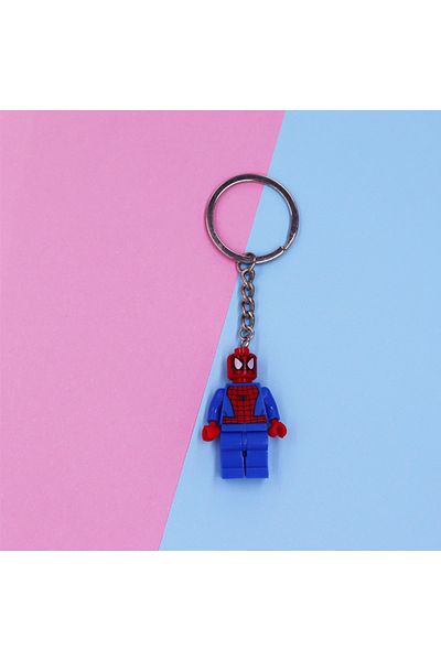 Miniso Spider-Man Avengers Spider-Man Iron Man Anime Character Building Blocks Key Chain Action Figure Back