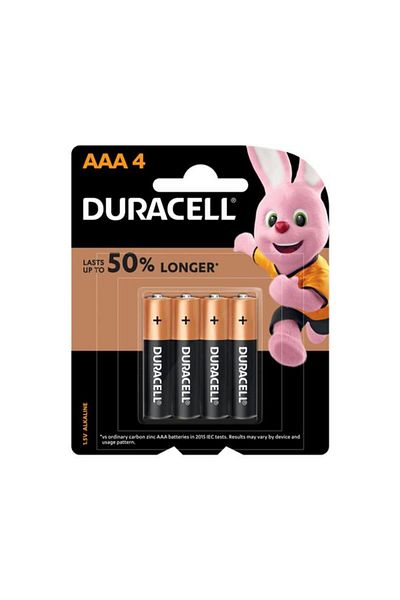 Generic مجموعة بطاريات قلوية AAA عالية الأداء طويلة الأمد من دوراسيل، مكونة من 4 قطع باللونين الأسود والنحاسي