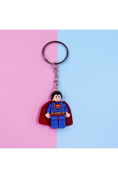 Miniso Super Man Avengers Spider-Man Iron Man Anime Character Building Blocks Key Chain Action Figure Backp