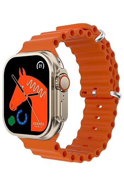MACON T500 Ultra Pro Clip USB Charging Smart Watch Ocean Band Loop Wrist Strap - Orange