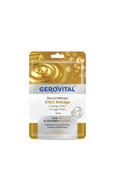 GEROVITAL Hydrogel mask with anti-aging effect for hydration and brightness, Gerovital