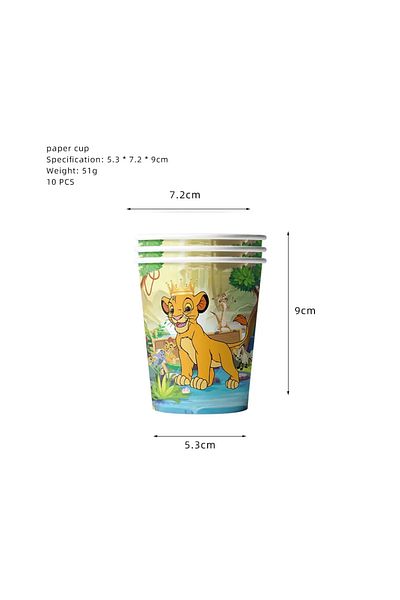 Miniso Set Disney Lion King Simba Theme Party Decorations Cup Plate Banner Tablecloth Backdrop For Kids Boy