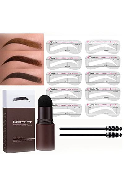 LOVEME BEAUTY Multi Purpose Instant Shape Eyebrow Stamp Stencil Kit with Eyebrow Brush