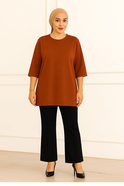 nacar çarşı Women's Tile Tunic T-Shirt Black Spanish Leggings Pants Double Set